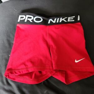 Womans Red Nike Pro Dri Fit Shorts Size XS